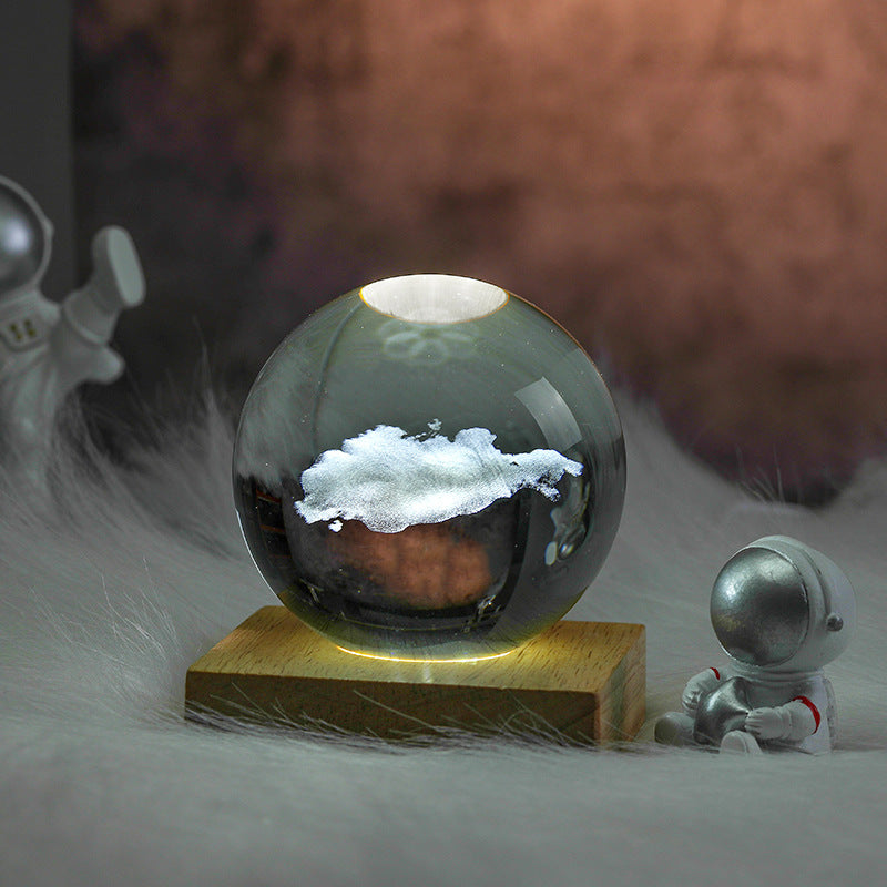 Laser Crystal Globe Night Light