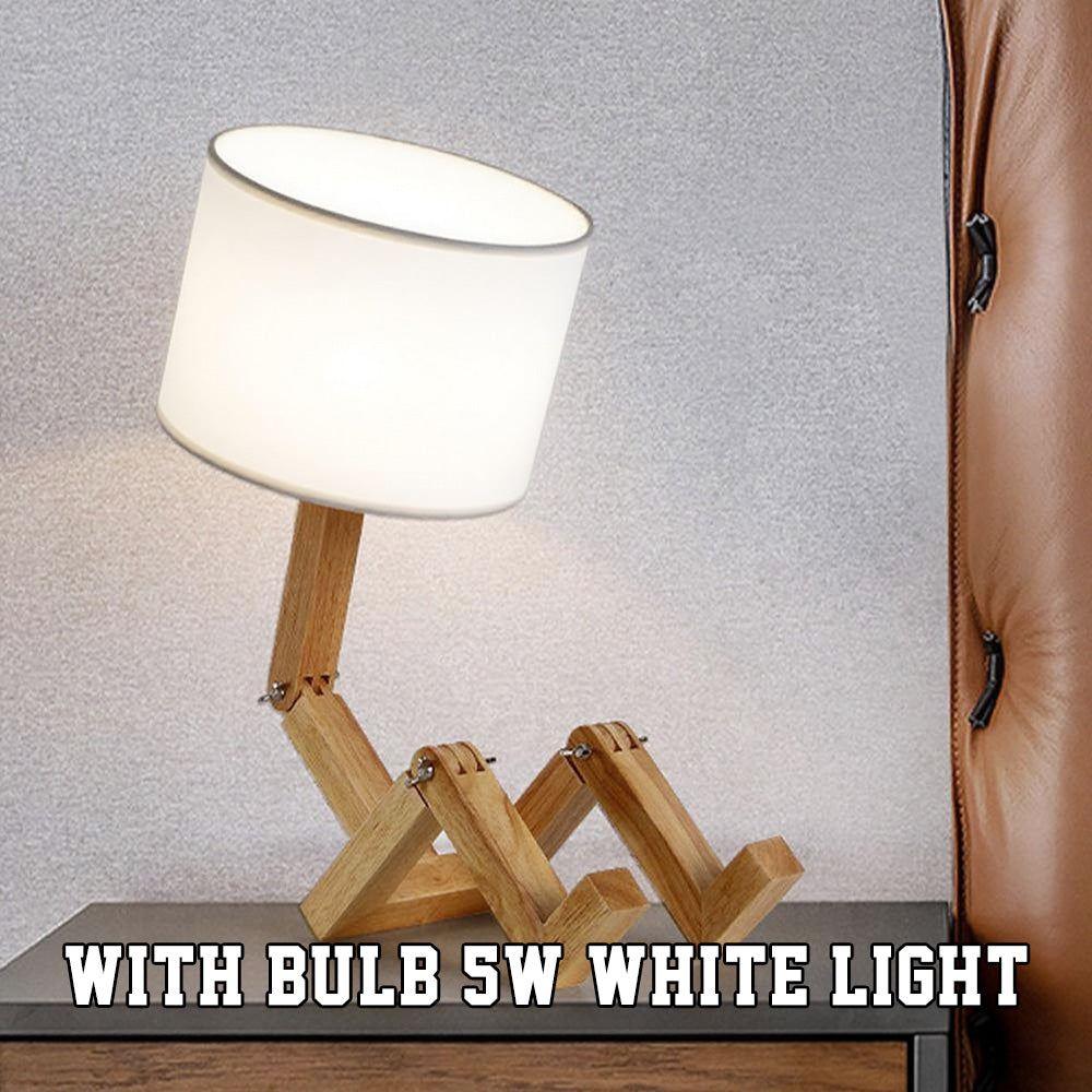 Wood Robot Lamp