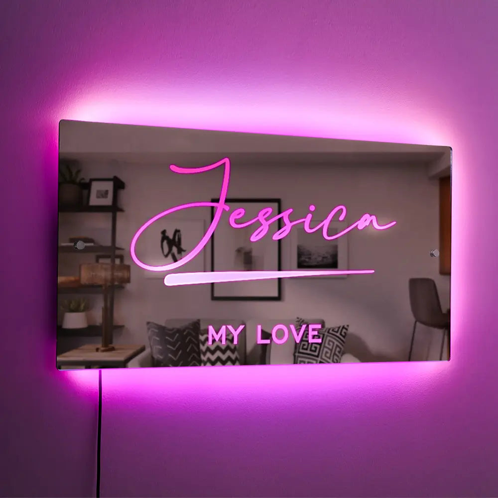 Name Glow Mirror Light
