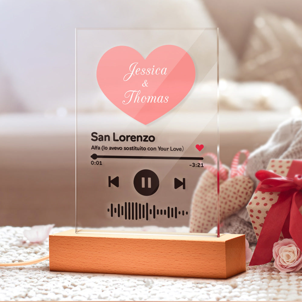 Red Heart Code Night Light