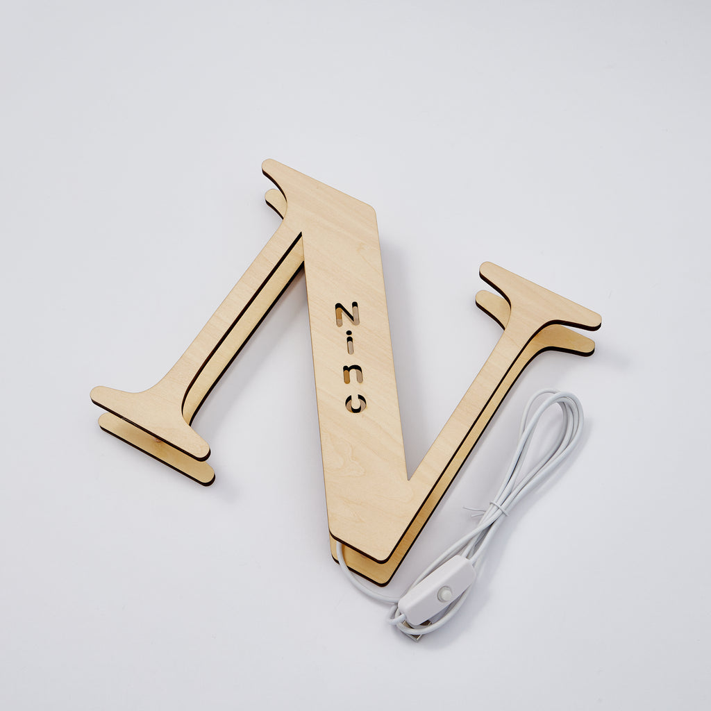 Custom Alphabet Wood Lamp