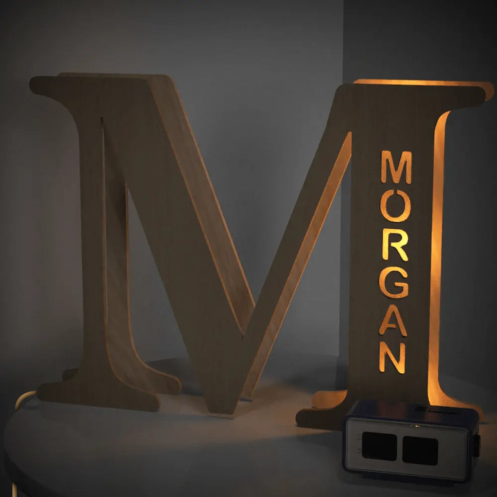 Custom Alphabet Wood Lamp
