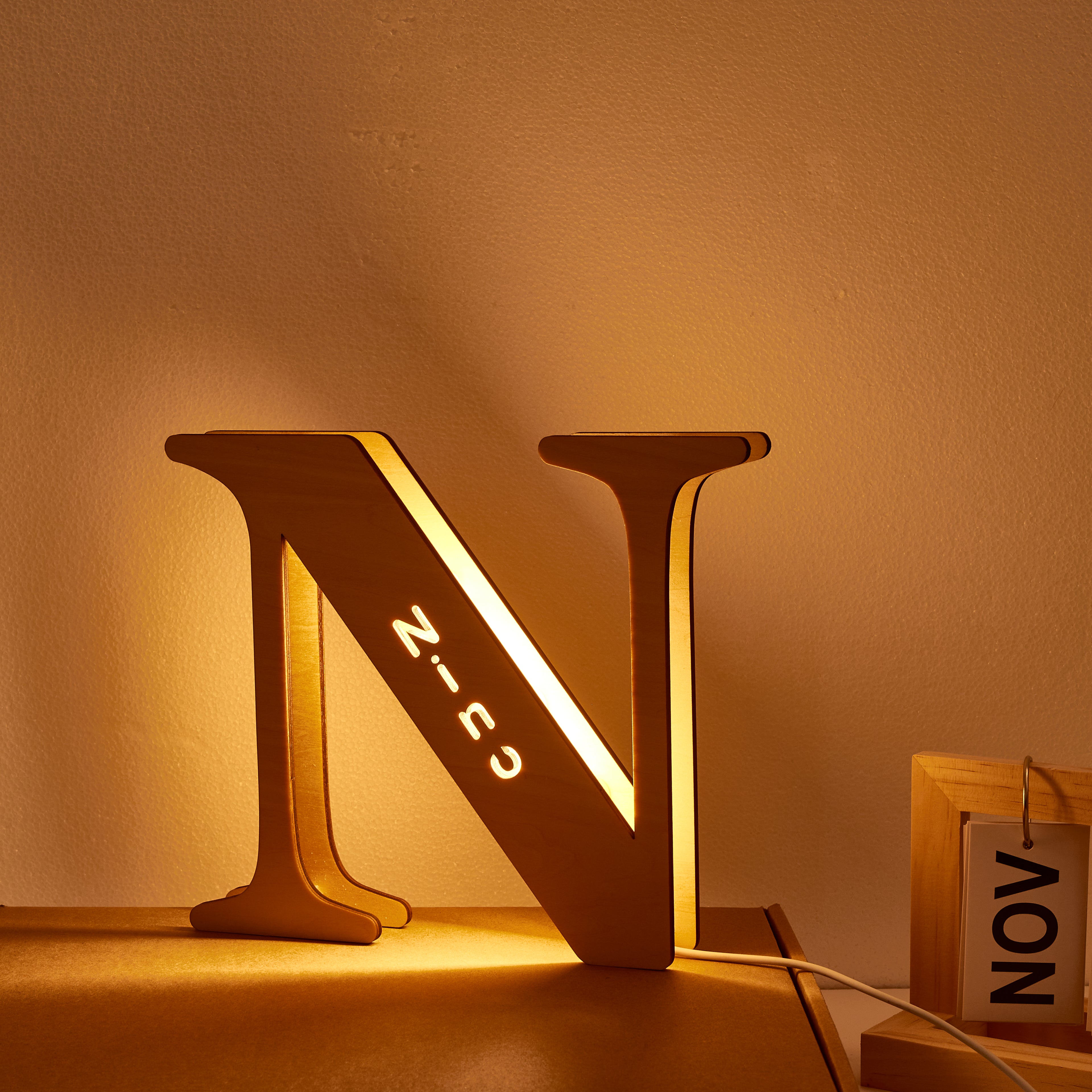 Custom Alphabet Wood Lamp