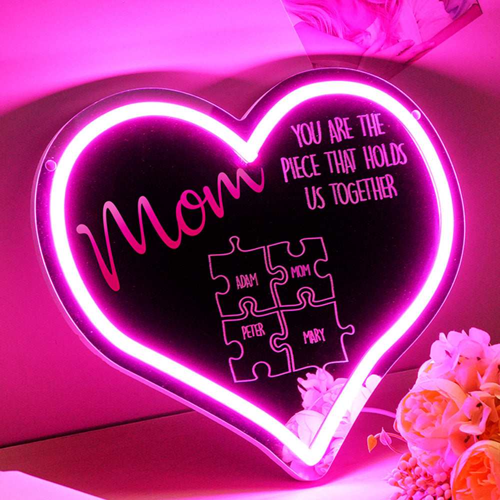 Neon Puzzle Mirror Light