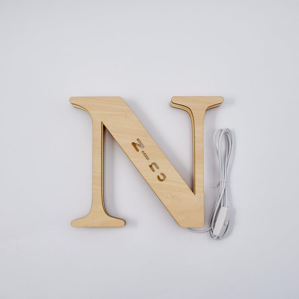 Custom Alphabet Wood Lamp