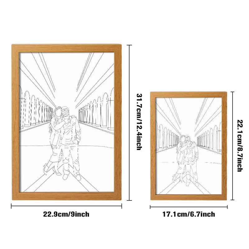 Line Art Photo Night Light