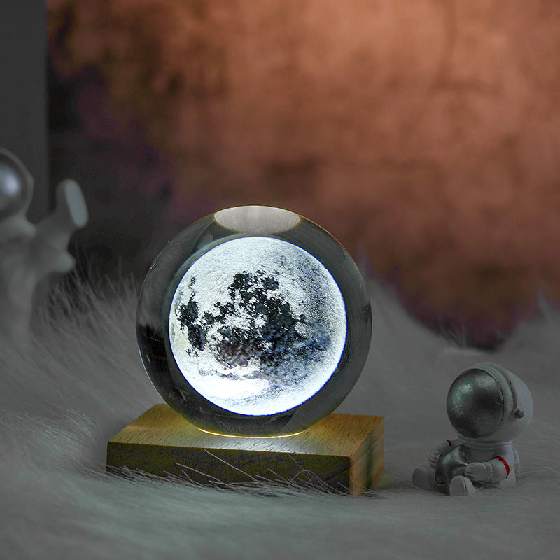 Laser Crystal Globe Night Light