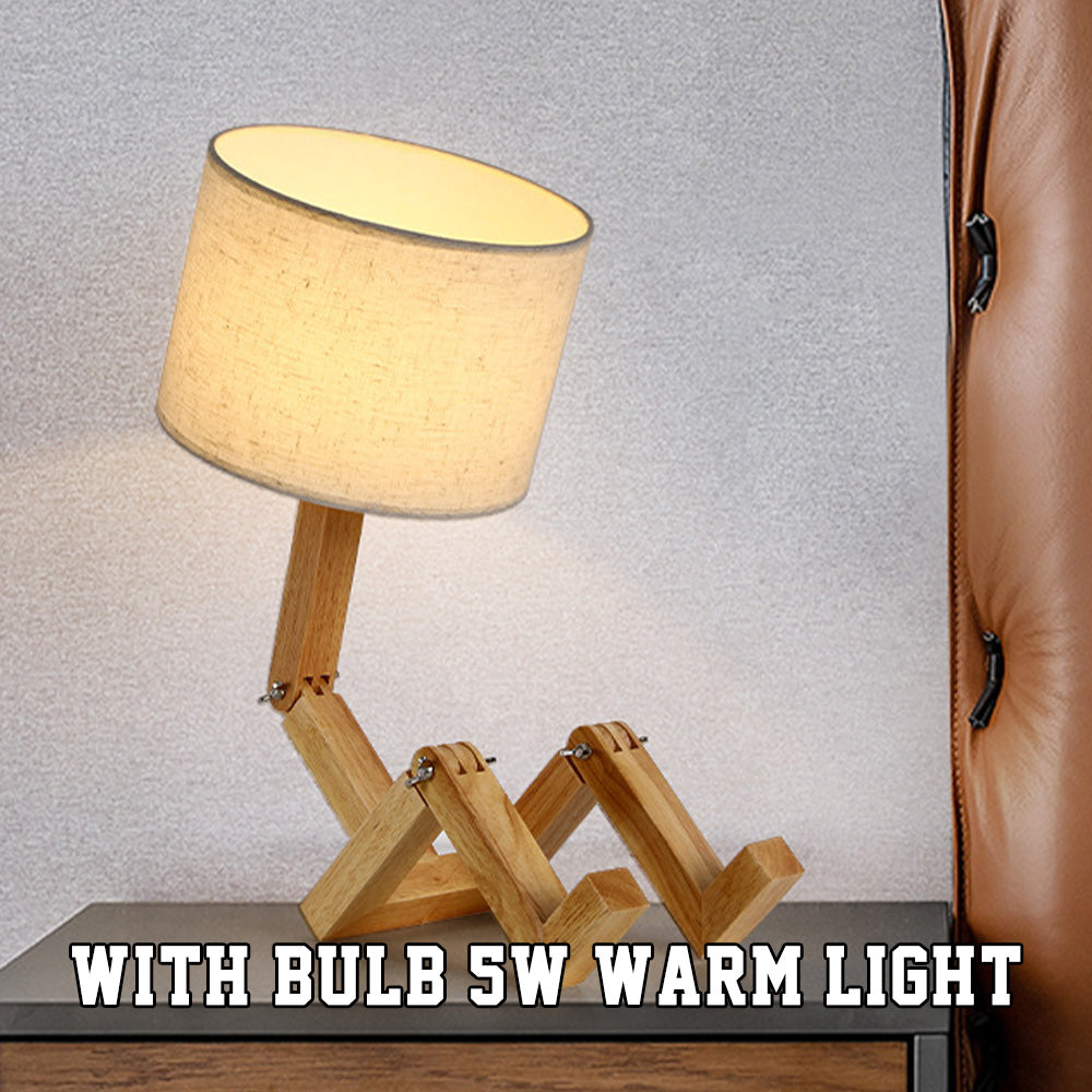 Wood Robot Lamp