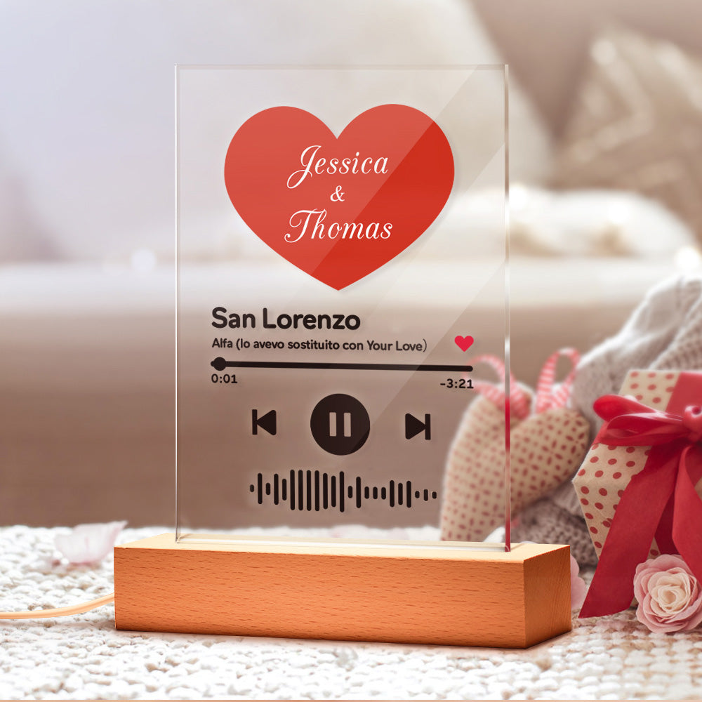 Red Heart Code Night Light