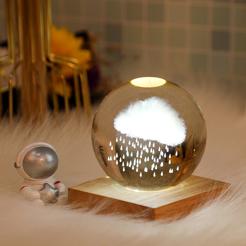 Laser Crystal Globe Night Light