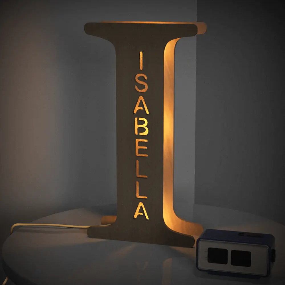 Custom Alphabet Wood Lamp