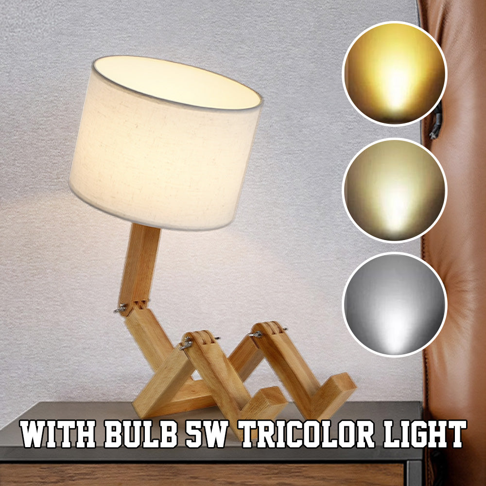 Wood Robot Lamp