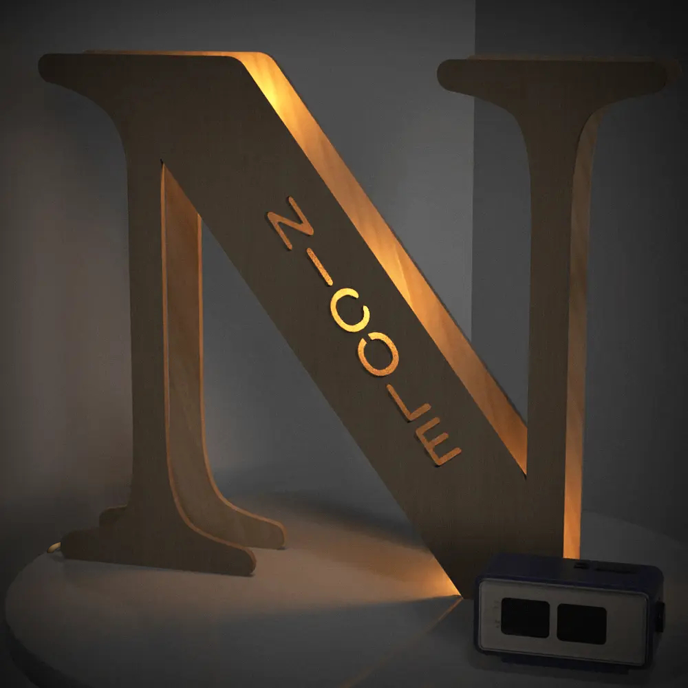 Custom Alphabet Wood Lamp
