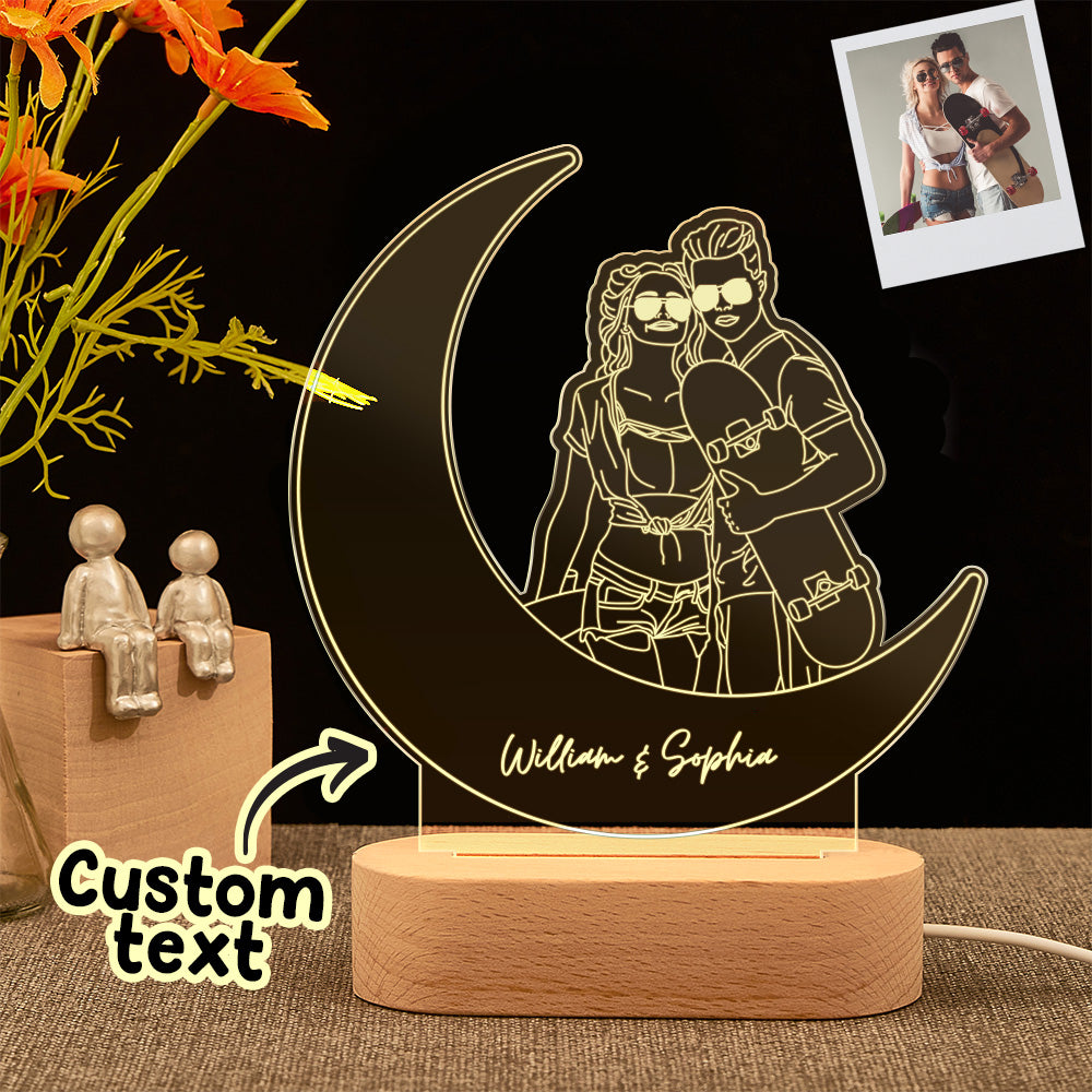 Moon Line Art Night Light