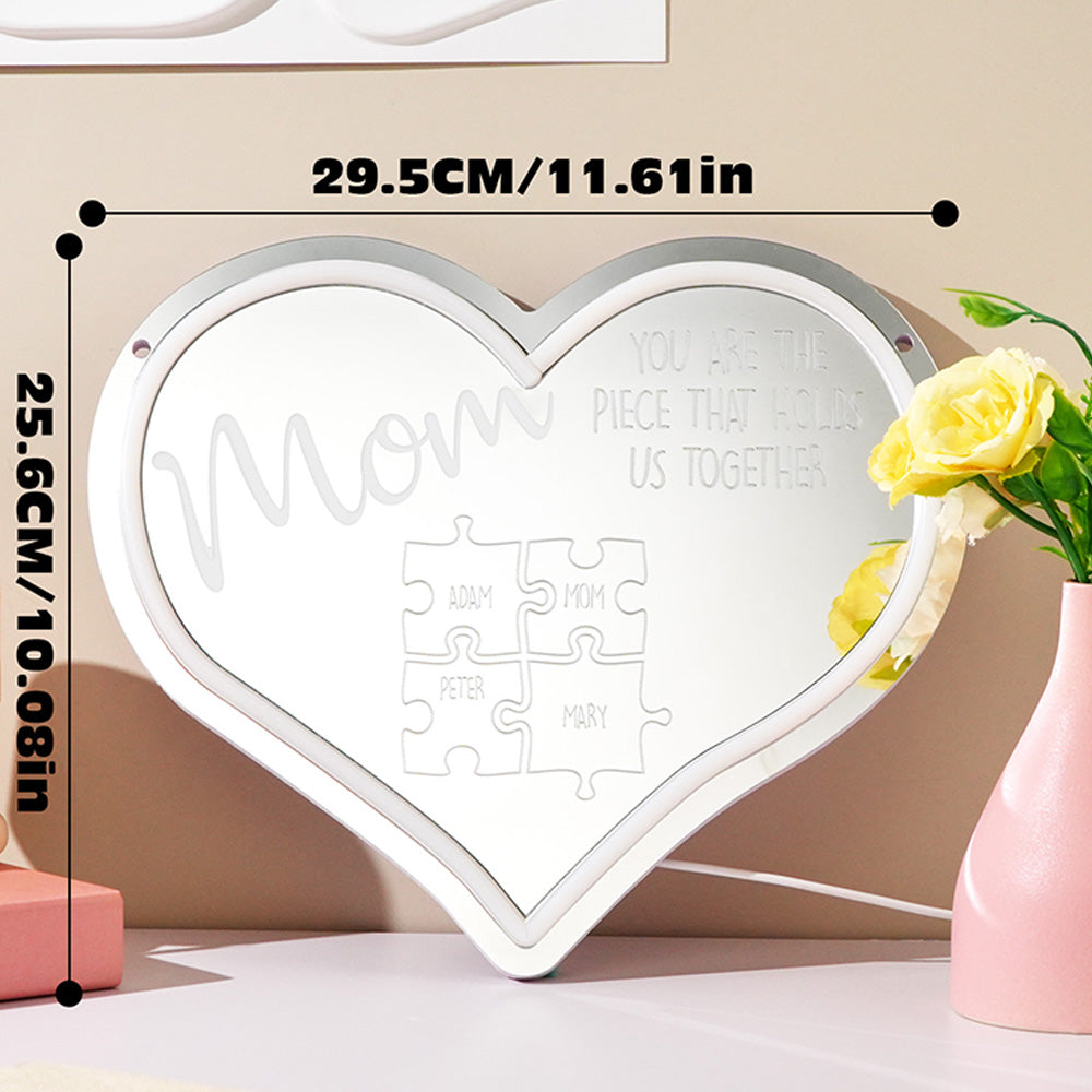 Neon Puzzle Mirror Light