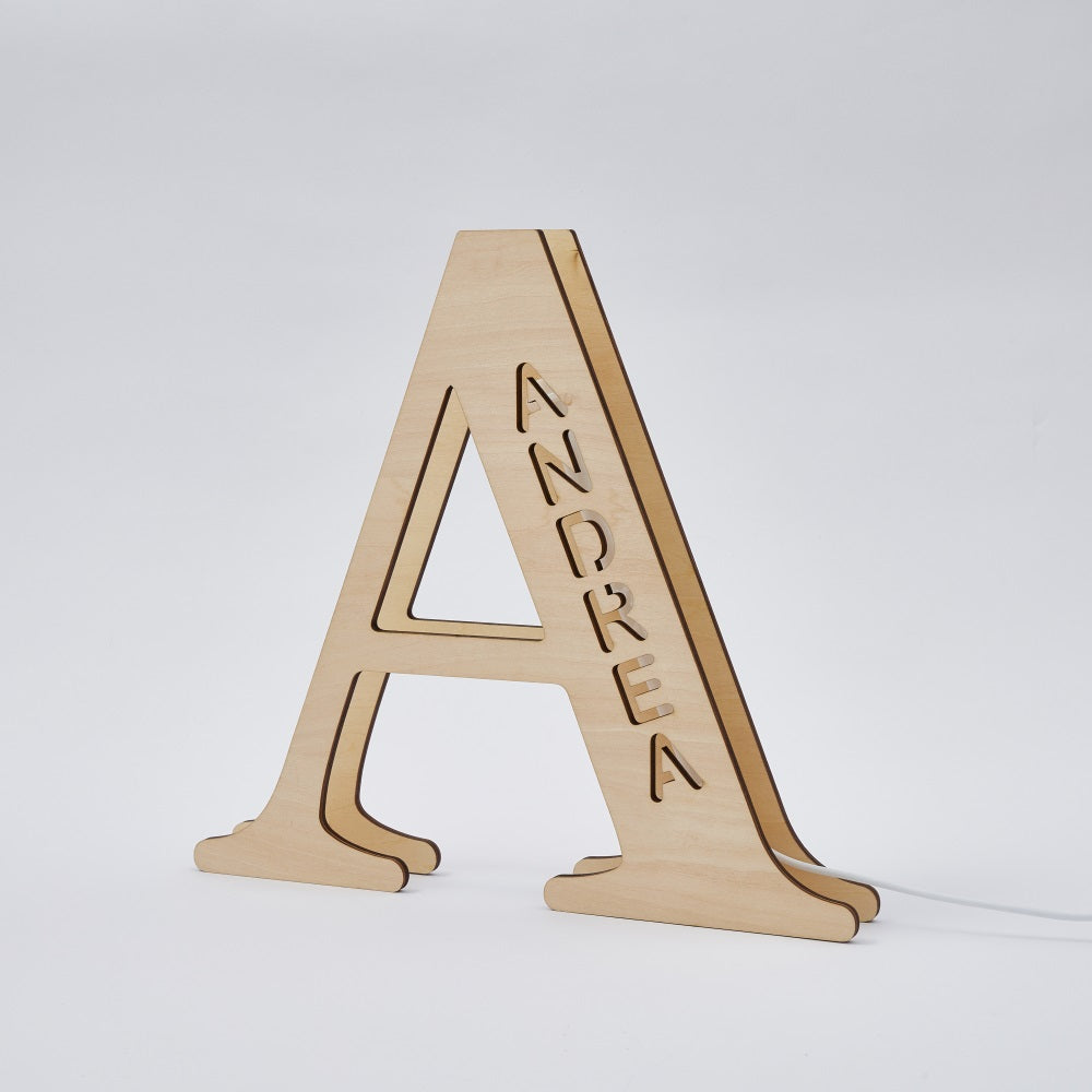 Custom Initial Wood Lamp