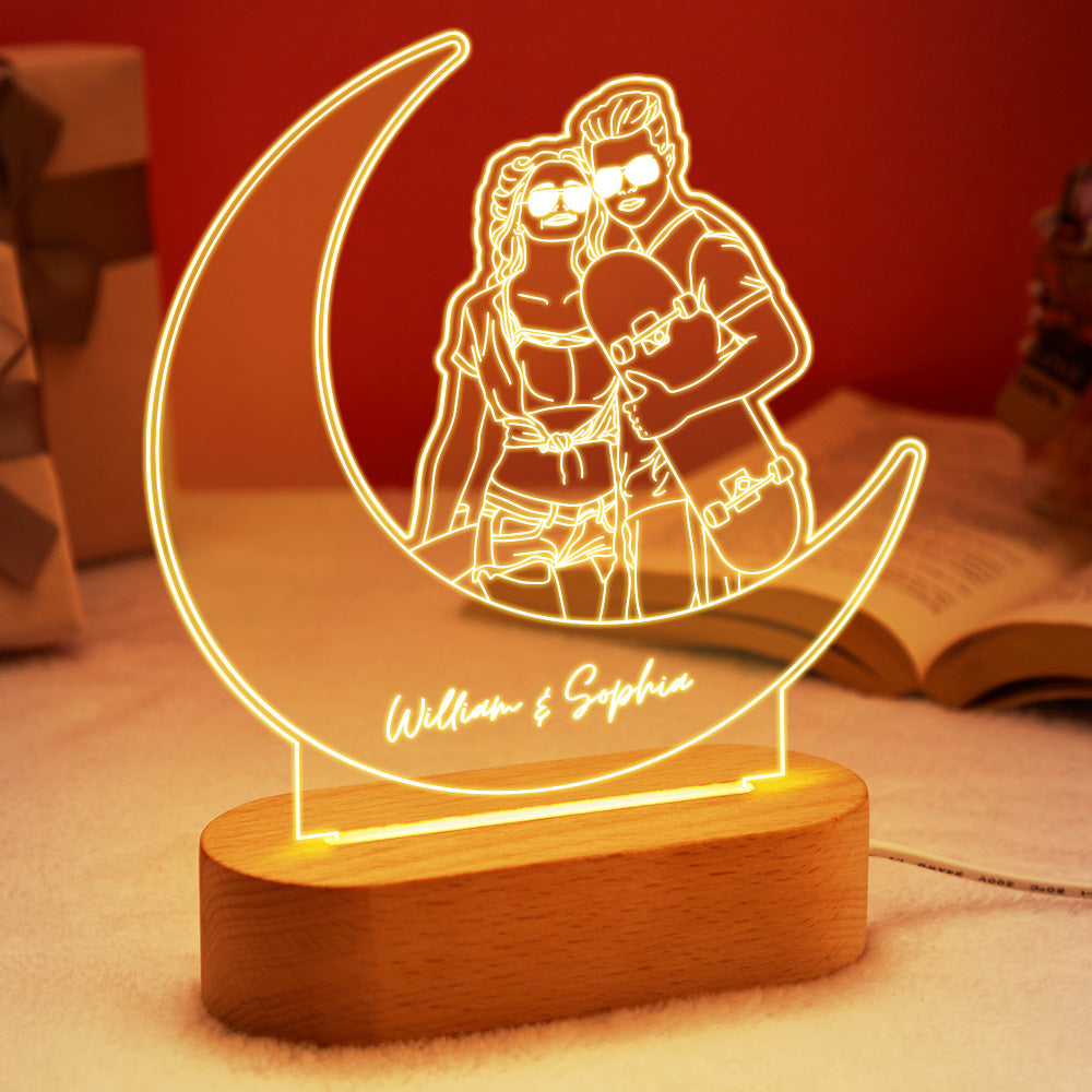 Moon Line Art Night Light
