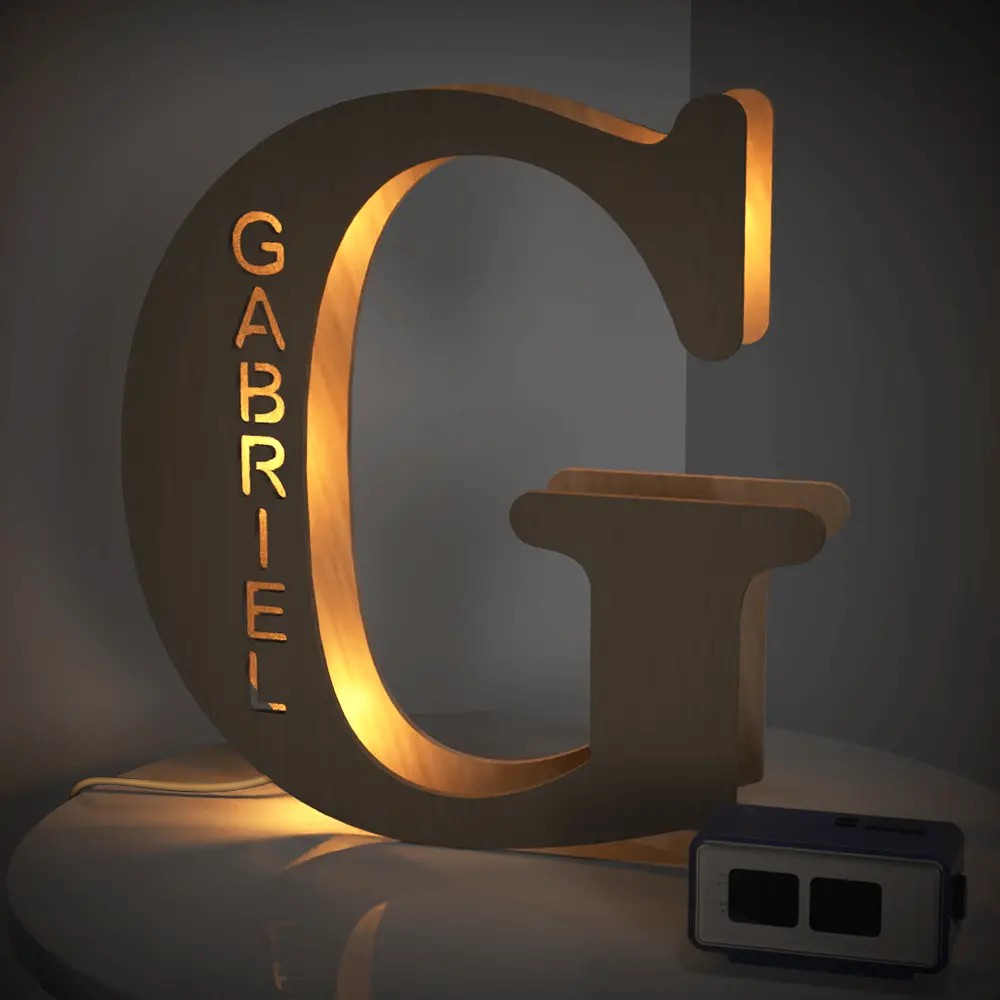Custom Alphabet Wood Lamp