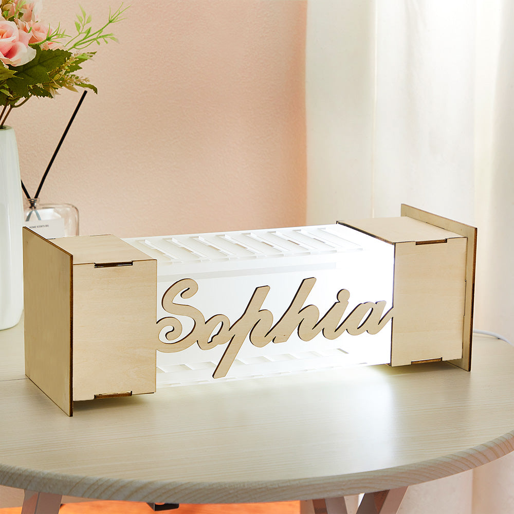 Name Wood Acrylic Light