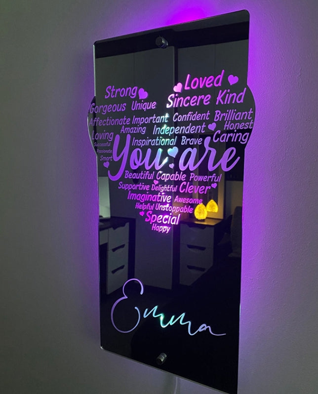 Heart Affirmation Mirror Light