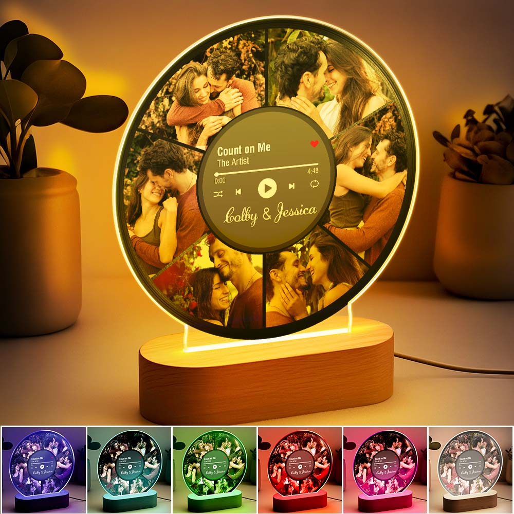 Record Collage Night Light