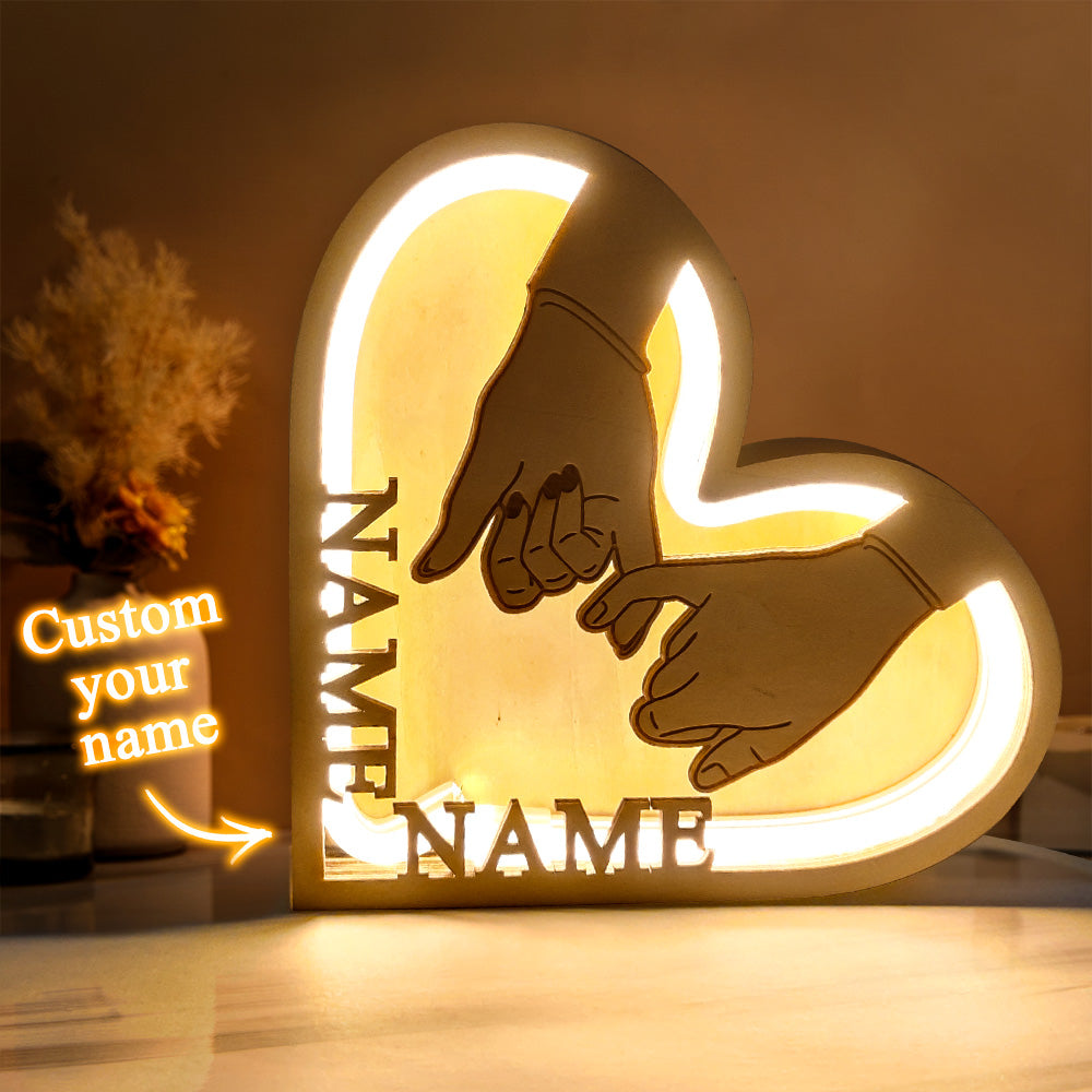 Handheld Heart Wood Lamp