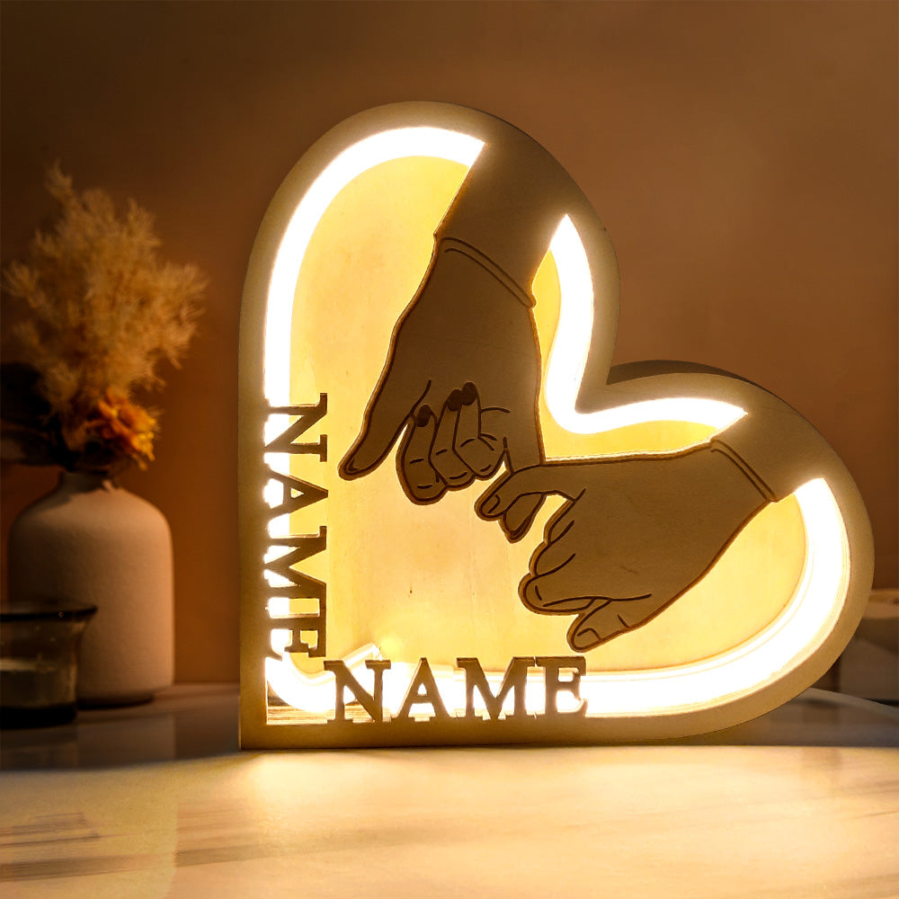 Handheld Heart Wood Lamp
