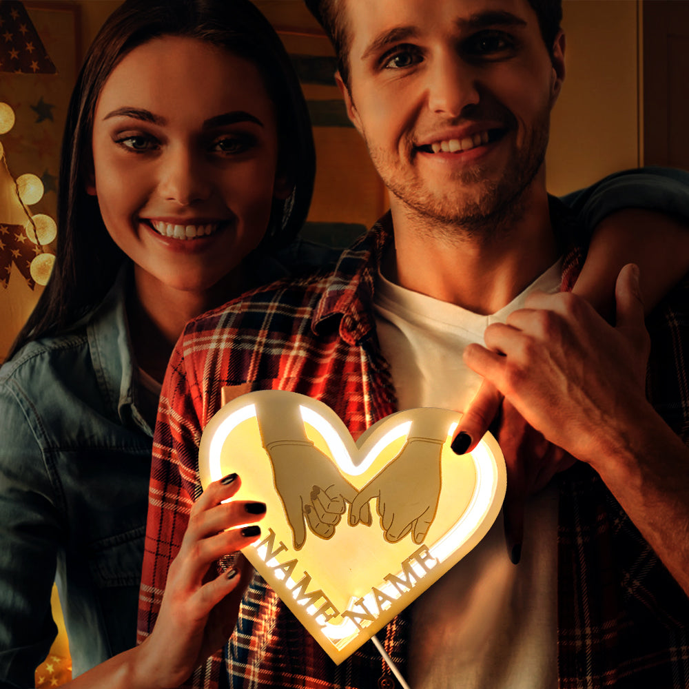 Handheld Heart Wood Lamp