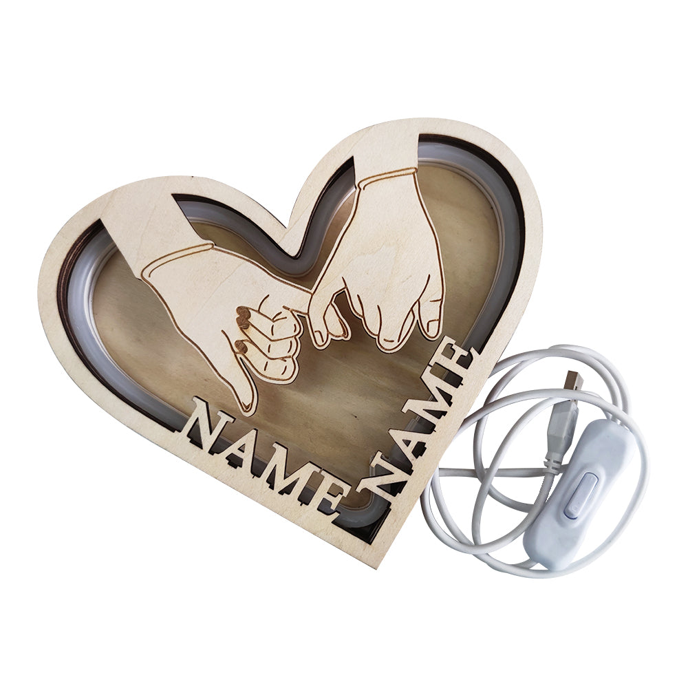 Handheld Heart Wood Lamp