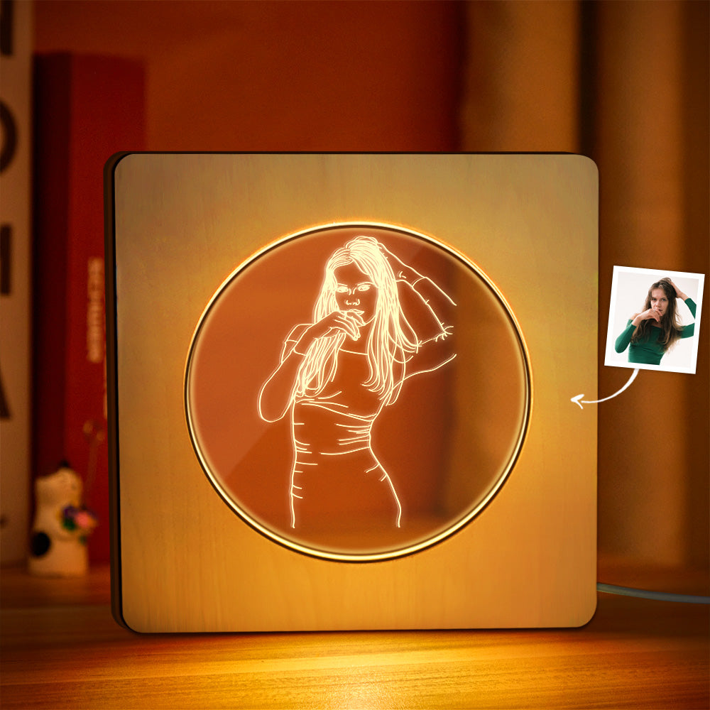Engraved Wood Frame Light