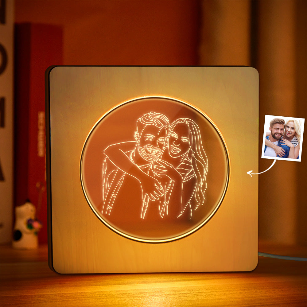 Engraved Wood Frame Light