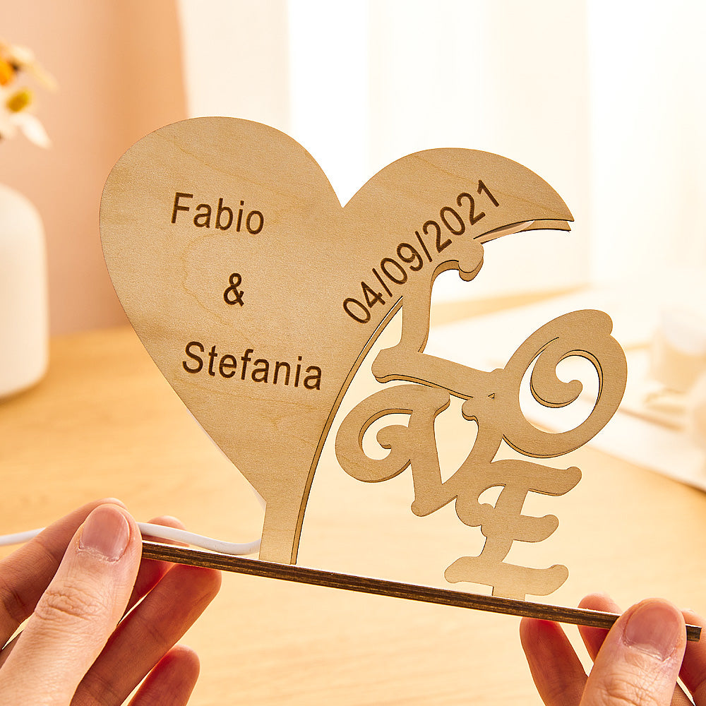 Heart Wood Night Light