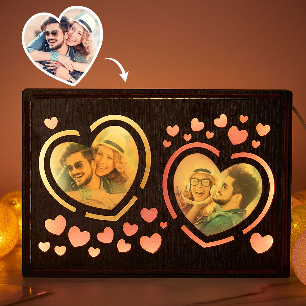 Couple Heart Wood Light
