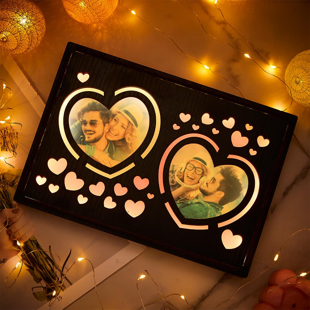 Couple Heart Wood Light
