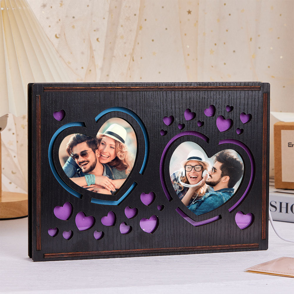 Couple Heart Wood Light