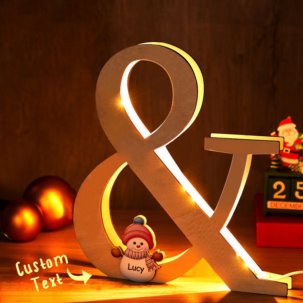 Snowman Wood Night Light
