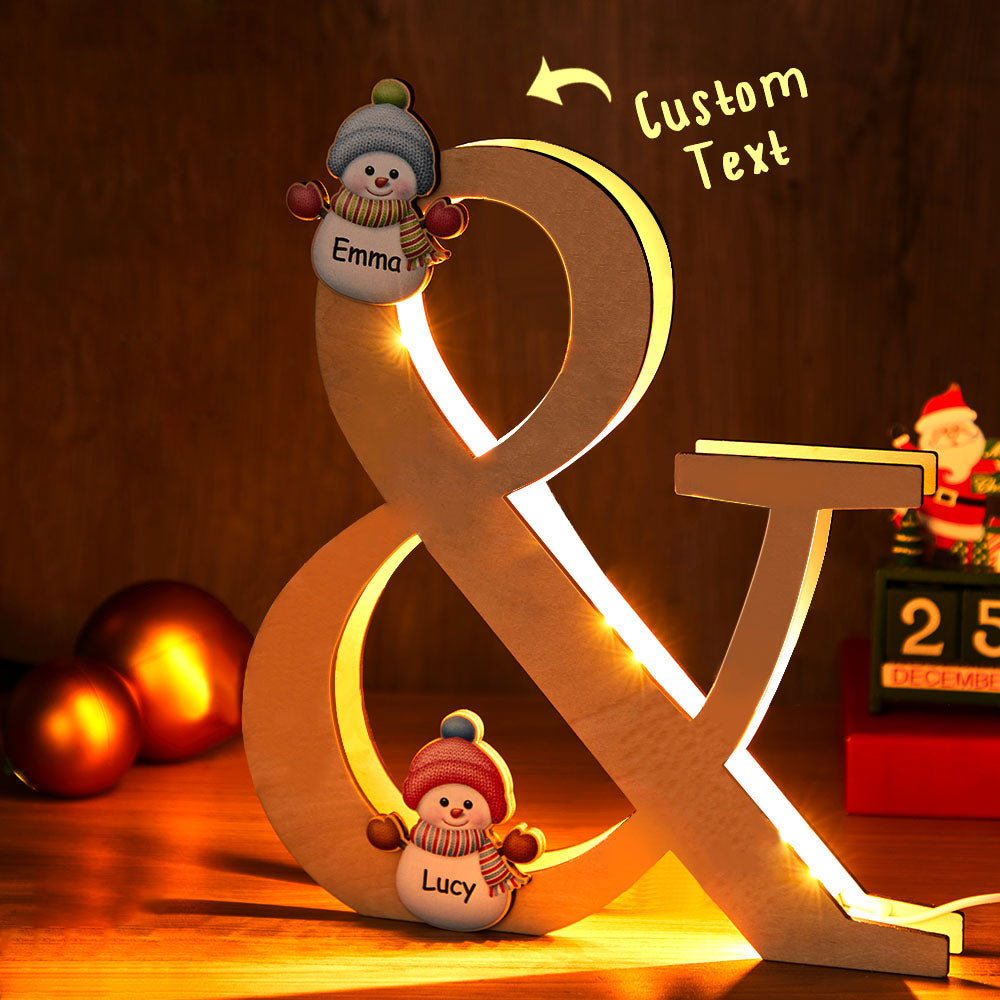 Snowman Wood Night Light