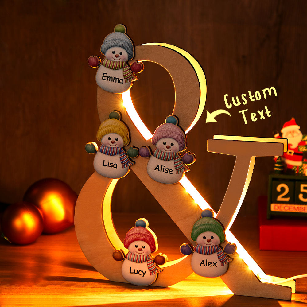 Snowman Wood Night Light