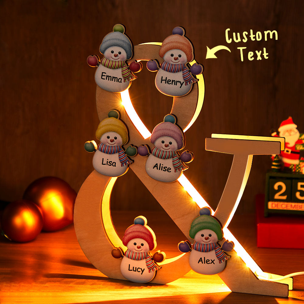 Snowman Wood Night Light