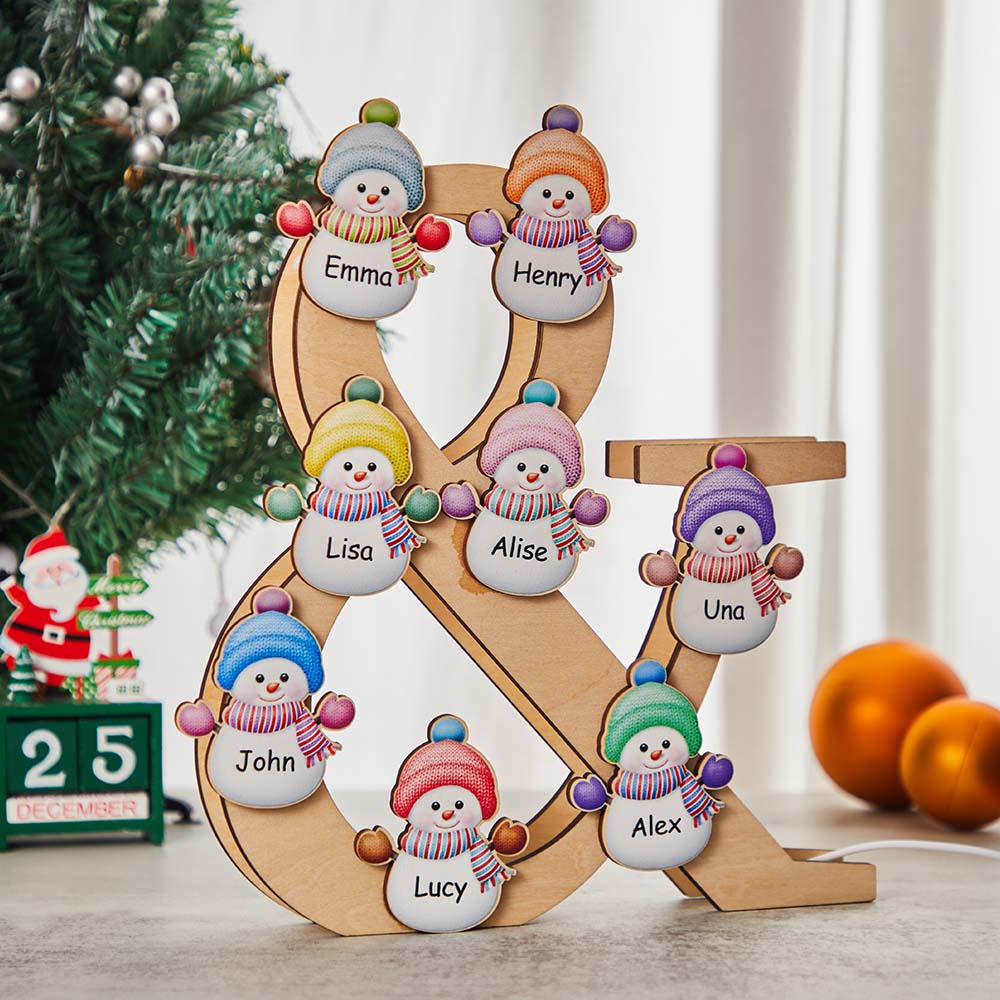 Snowman Wood Night Light