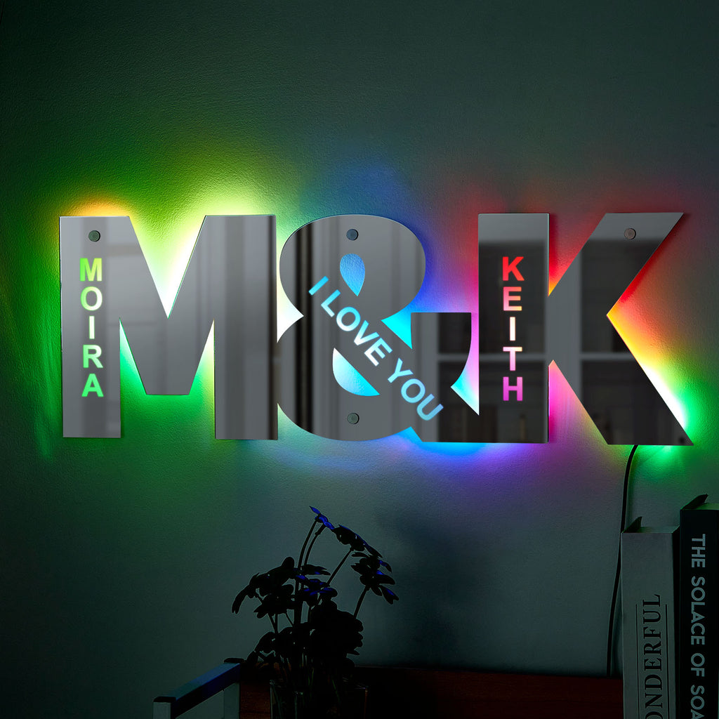 Couple Letter Mirror Light