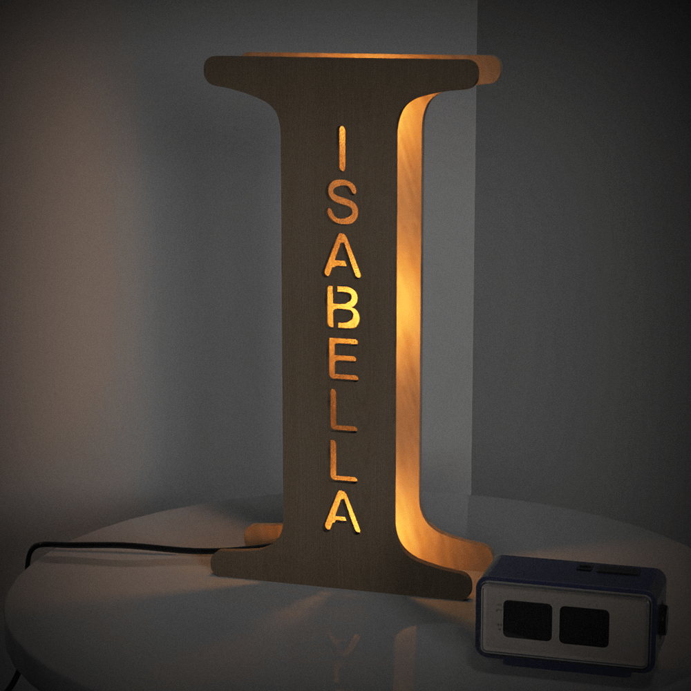 Custom Initial Wood Lamp