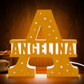 Initial Wood Letter Light