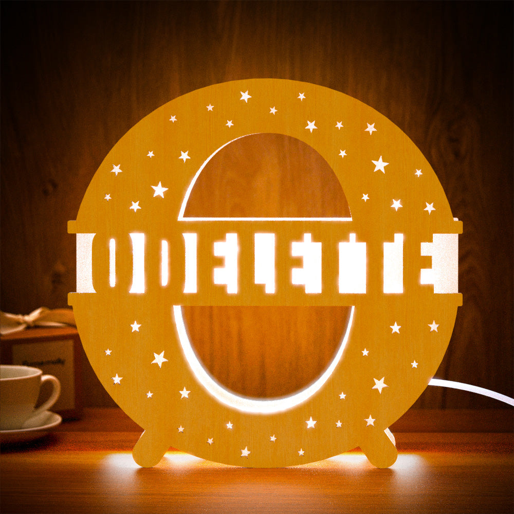 Initial Wood Letter Light
