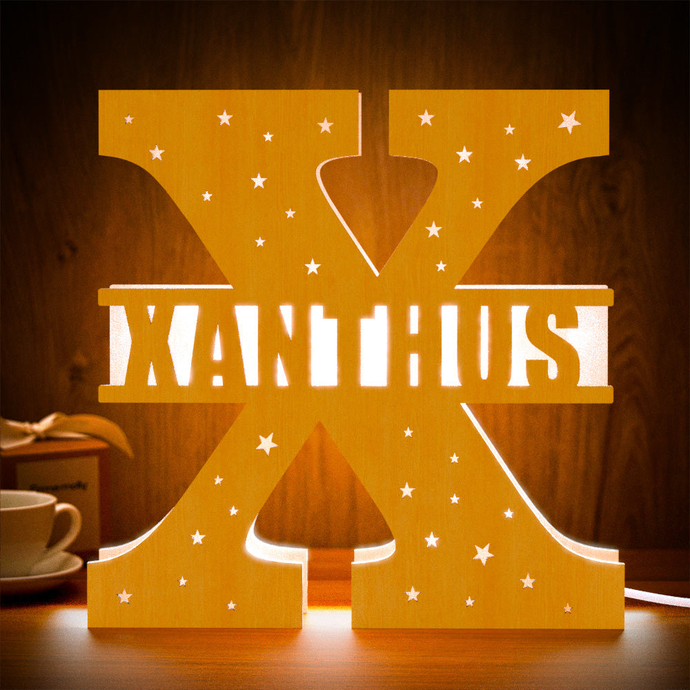 Initial Wood Letter Light