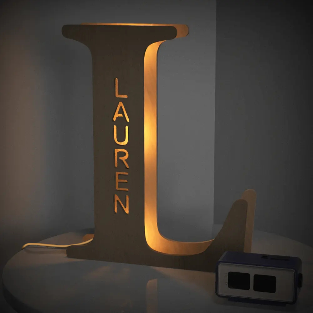 Custom Alphabet Wood Lamp