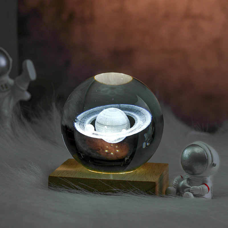 Laser Crystal Globe Night Light