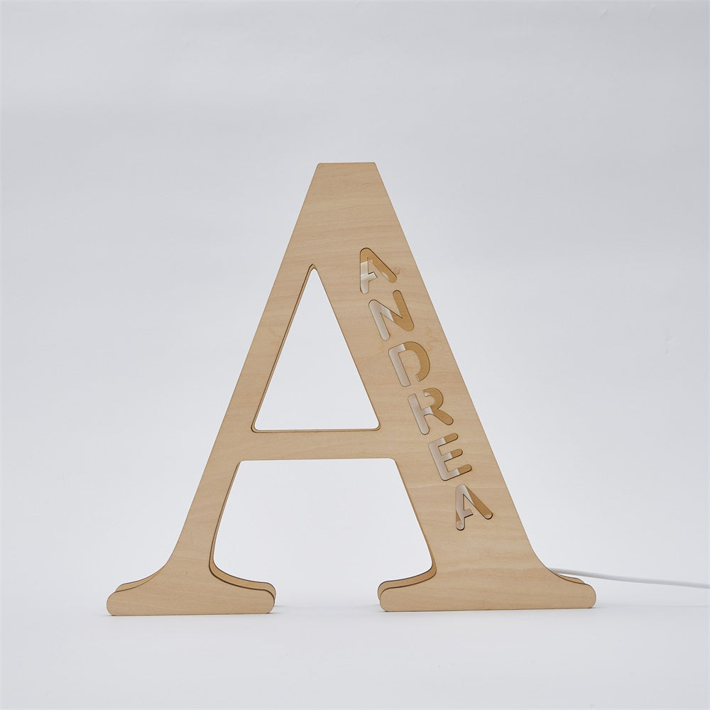 Custom Initial Wood Lamp