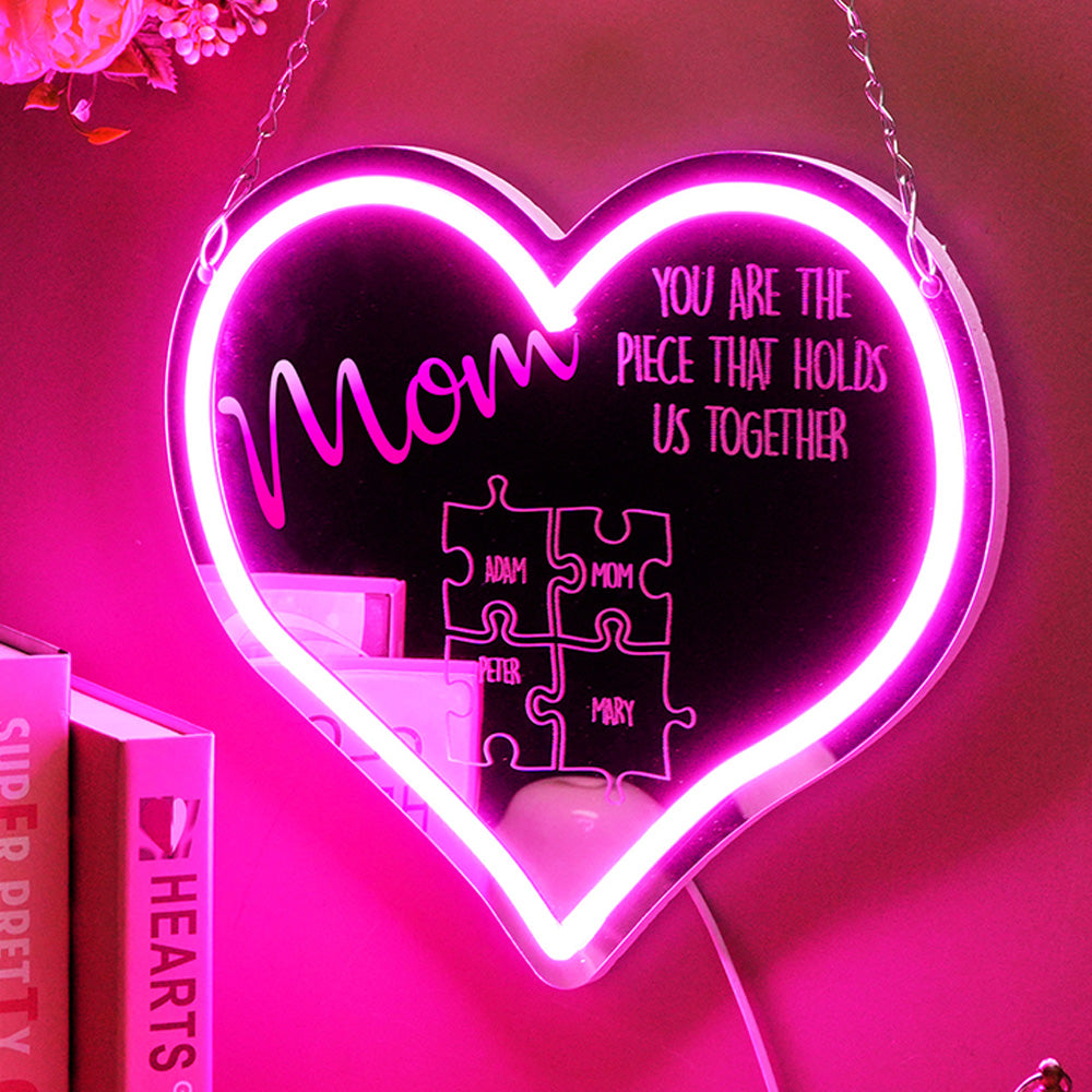 Neon Puzzle Mirror Light