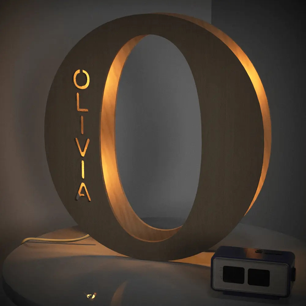 Custom Alphabet Wood Lamp